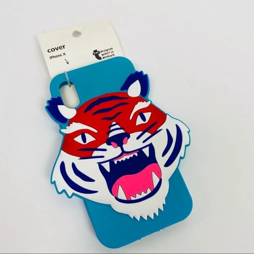 NEW iPhone X Silicone Phone Case Roaring Tiger